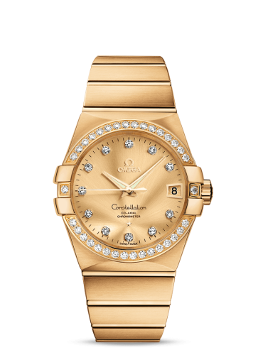 Omega Constellation Co-Axial 38 Yellow Gold / Diamond / Champagne